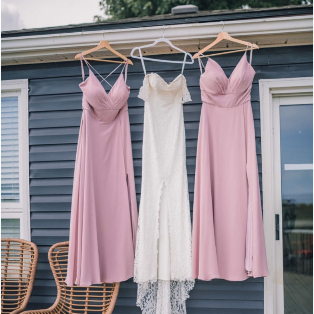 Sexy V-neck Chiffon Morilee Bridemaids Dress (Desert Rose)